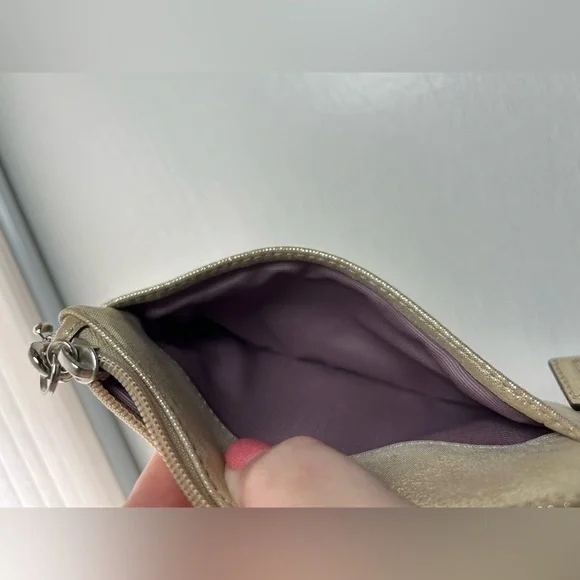 Coach Gold Wristlet and Faux Pearl Stud Earrings on Sterling Silver Posts -7-8mm - Picture 7 of 12